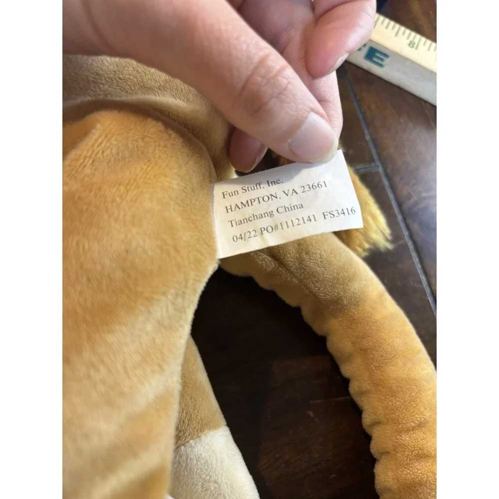 Fun Stuff Bulldog Hanging‎ Plush Hugging Brown Hook Loop 17 Inch Long Arms Legs